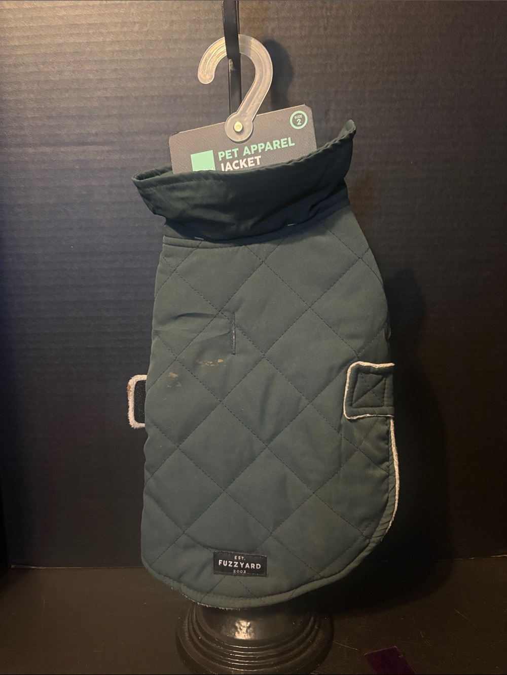 FuzzYard Quilted Dog Jacket - Forest Green size 2